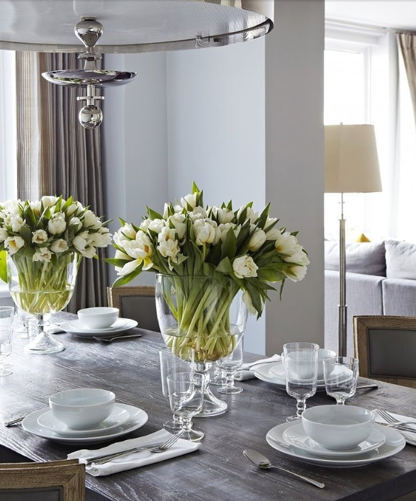 Contemporary white tablesettinig source Home Adore