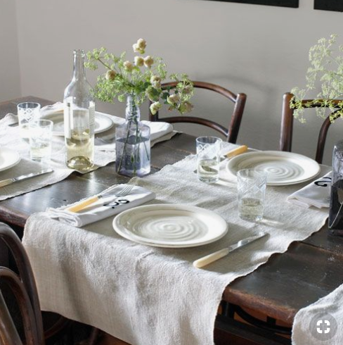 Simple white table place setting source