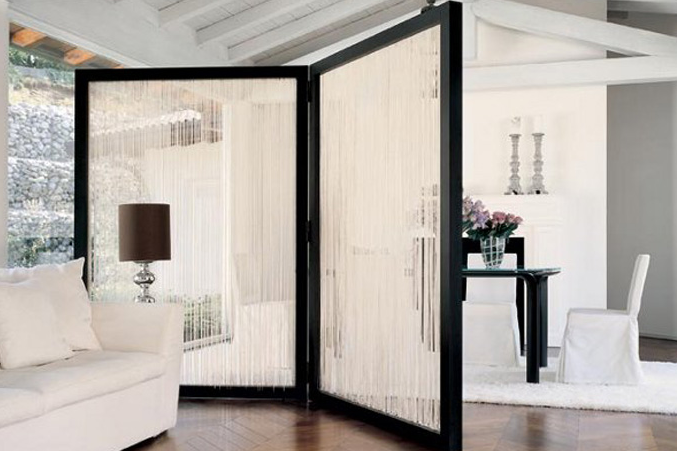 Sheer fabric divider screen source