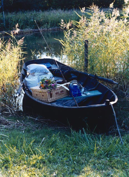 picnic on a boat and fishing too! source