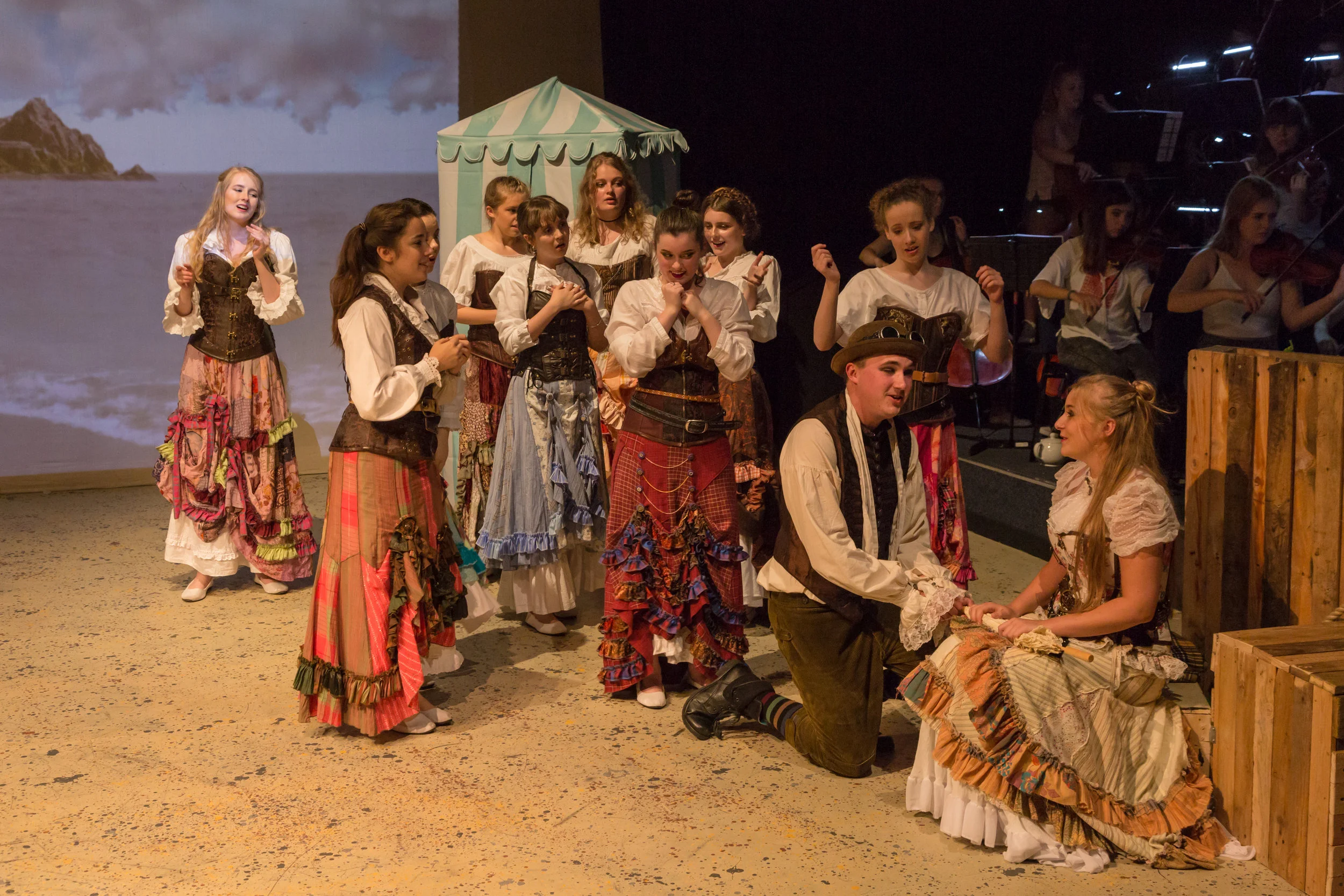 act one . frederick, mabel and her sisters