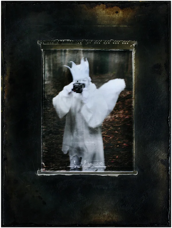 Original One Of A Kind Altered Photograph Adhered to Canvas