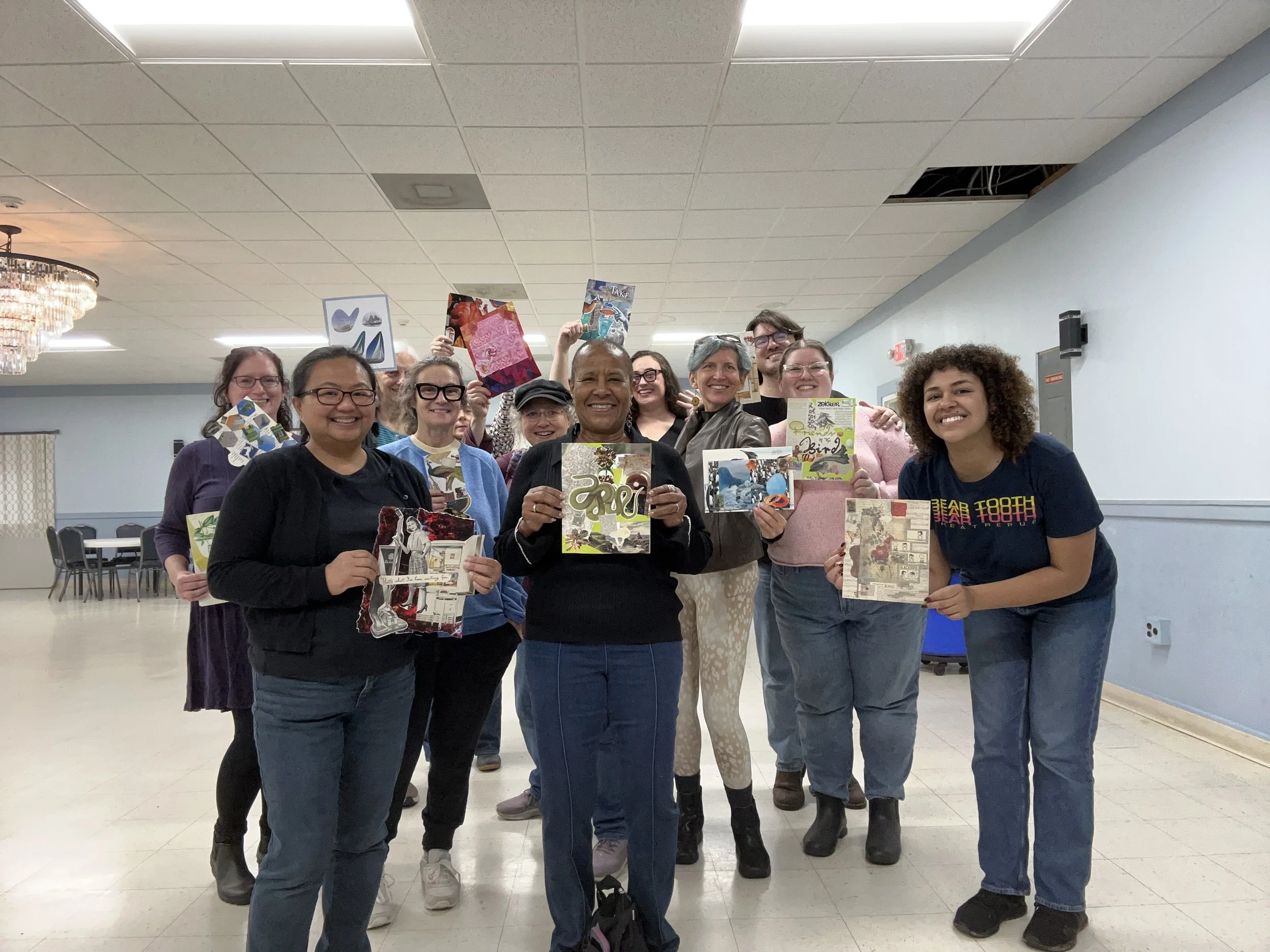Timebank members with collages
