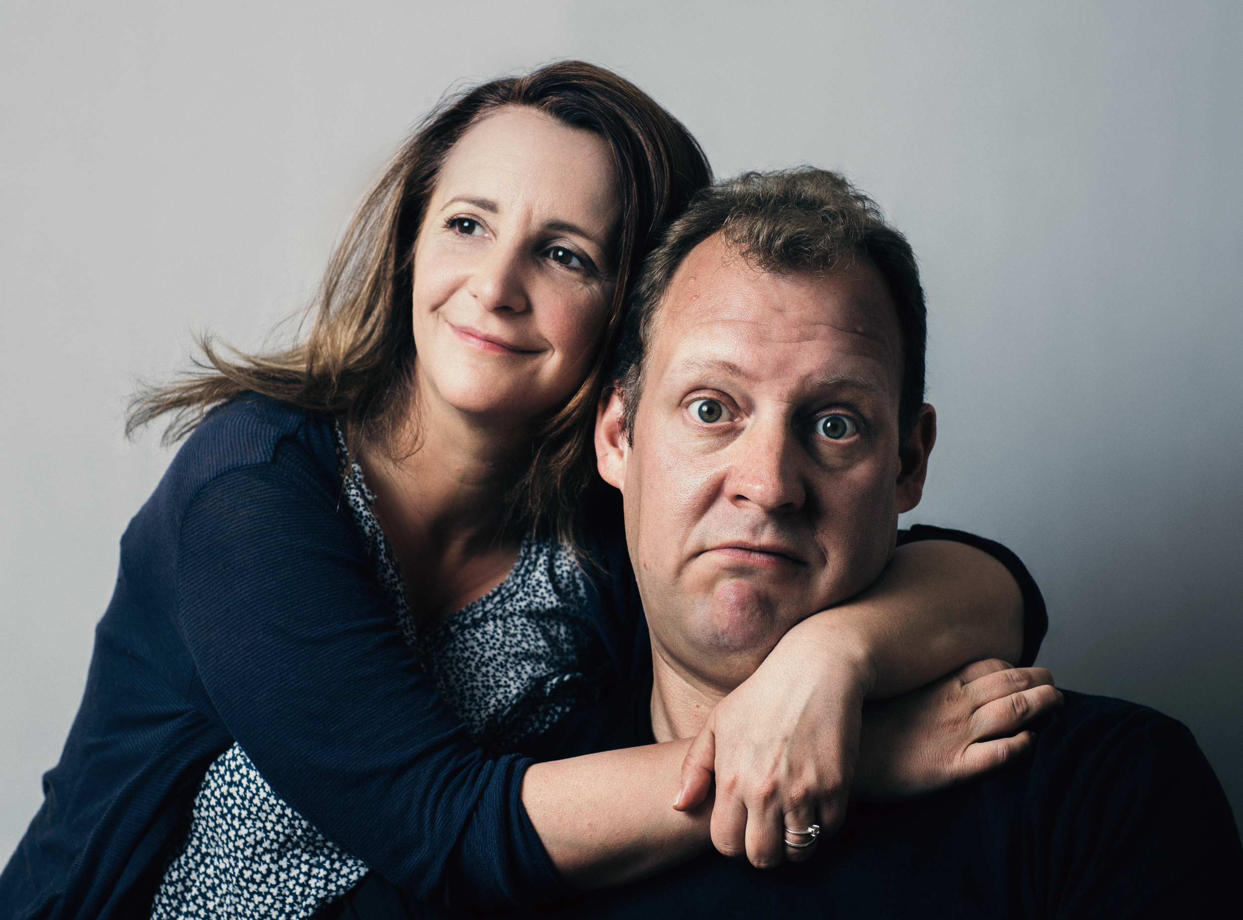 Lucy Porter and Justin Edwards