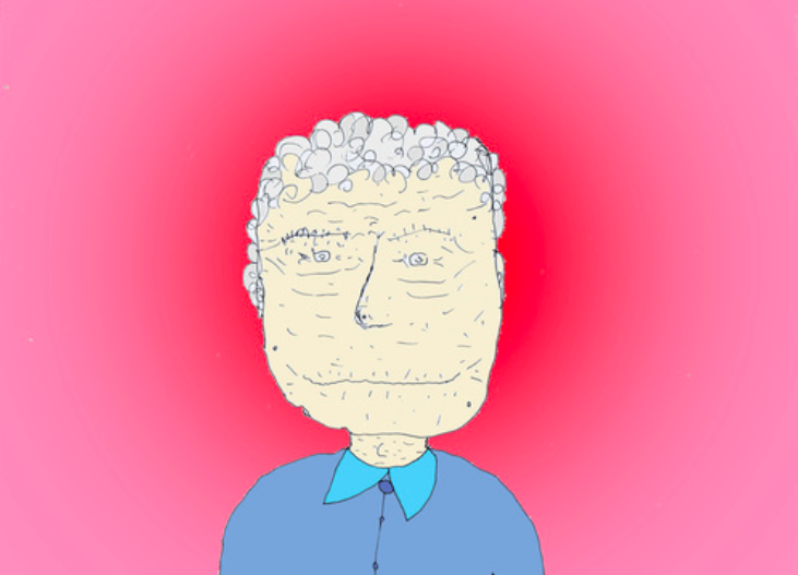 A picture of our drummer Alistair Deverick as an old man