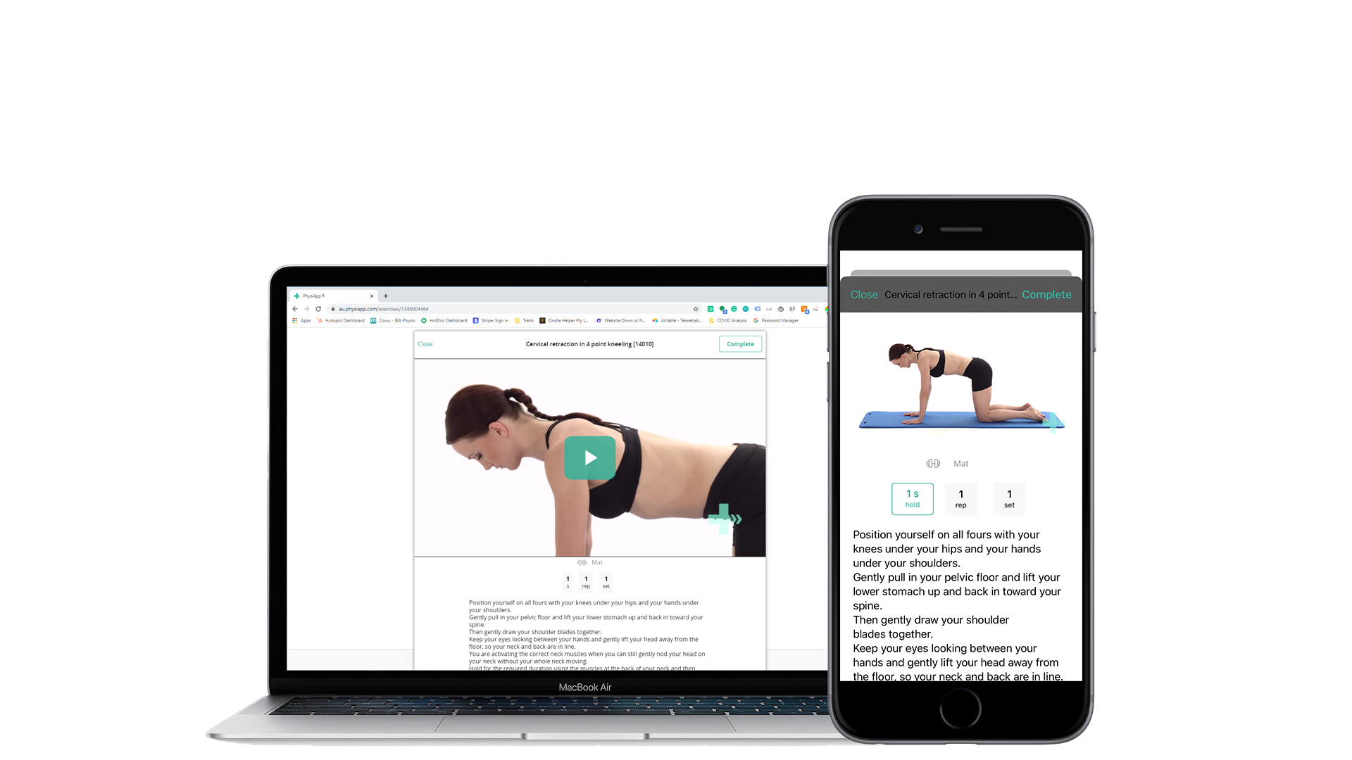 Exercise programs using PhysiApp™ 