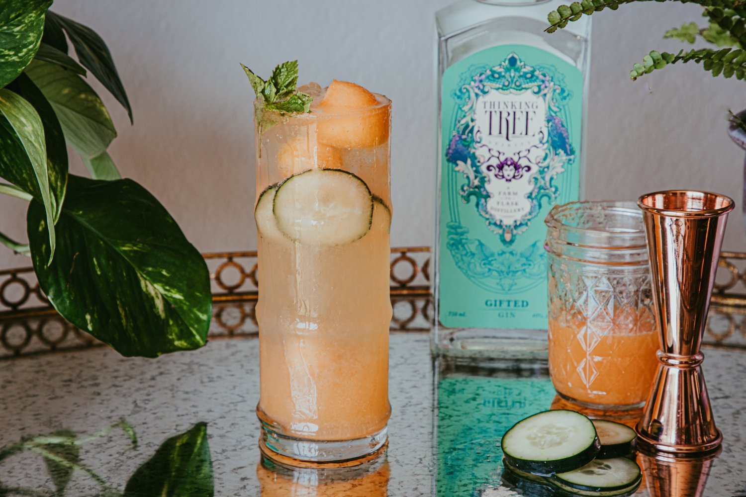 Beat the heat with our Melon Spritzer featuring our Gifted Gin. From the rich, sweet juniper aromas to the subtle cucumber and chamomile finish, it's the ultimate weekend companion. Recipe below. 

2 ounces melon simple syrup 
1.5 ounces Gifted Gin 
