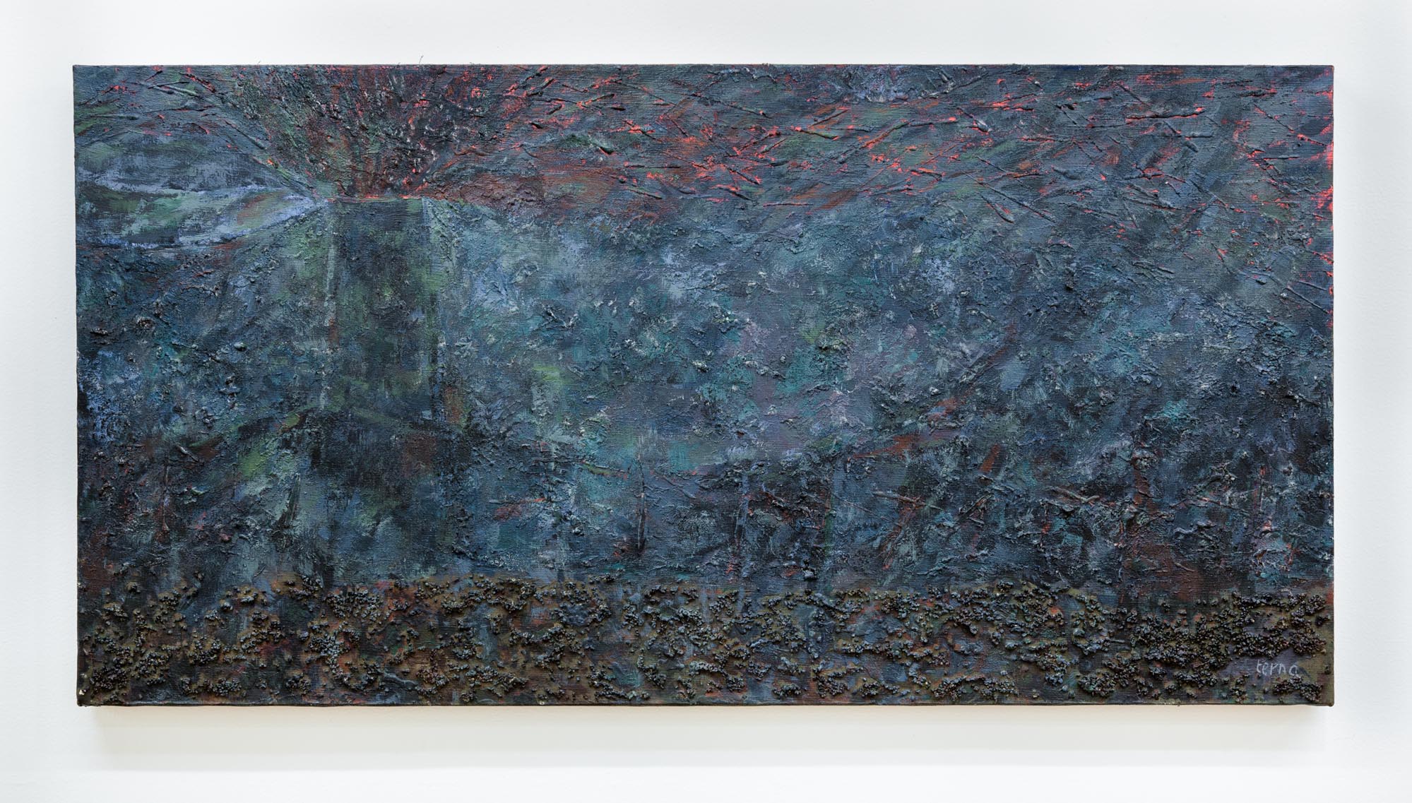   Lasting Drift,  July 2015, Acrylic on canvas, 24 x 48 in, Collection of United States Holocaust Memorial Museum 