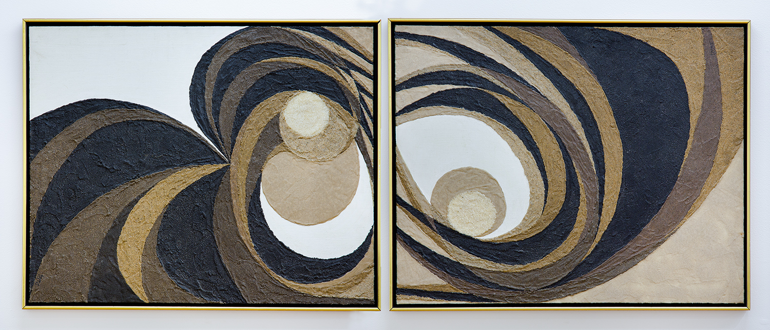  Untitled (Diptych),&nbsp;August 1973,&nbsp;Aggregates and acrylic on canvas,&nbsp;20 x 24 in 