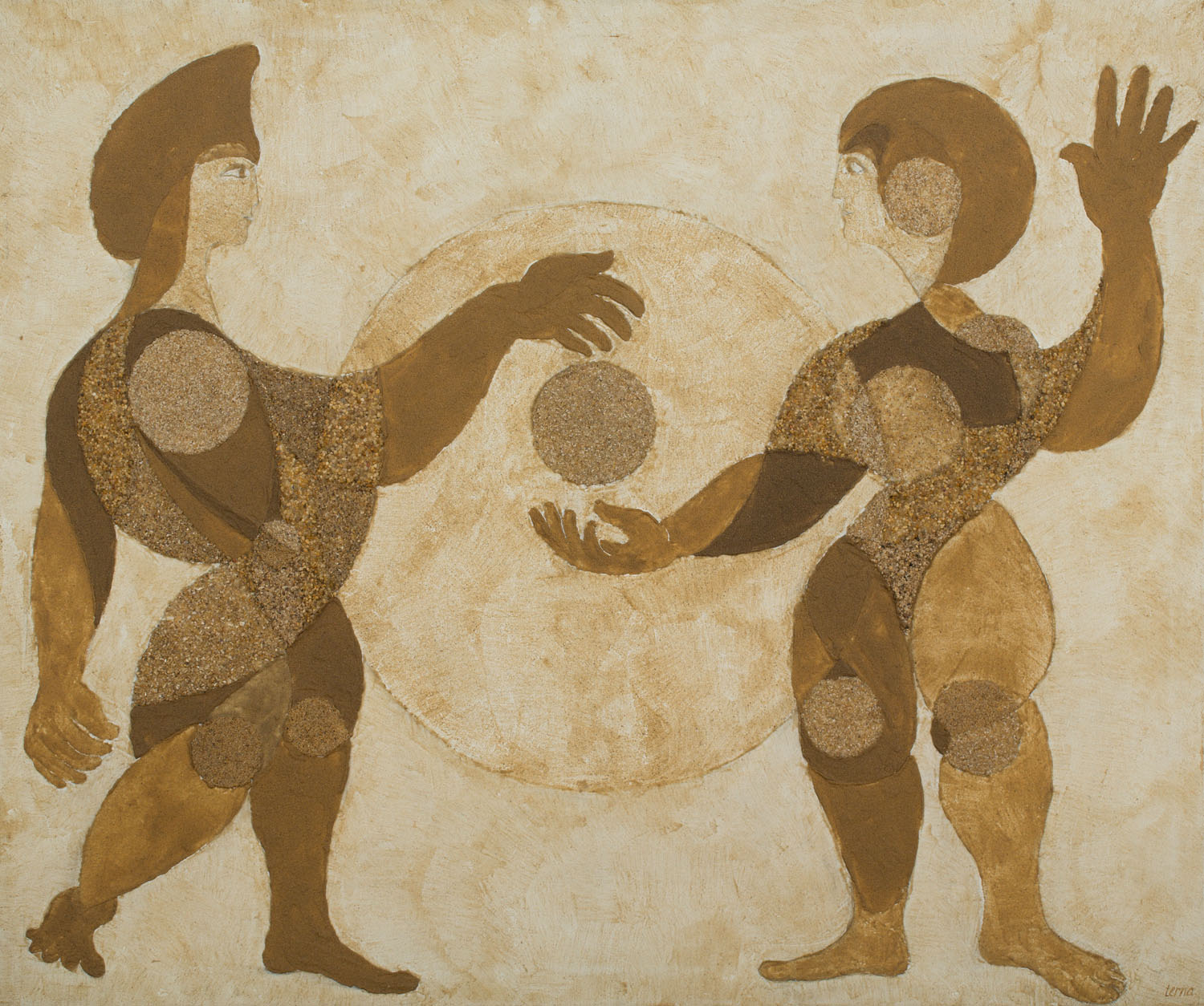 Continued Exchange , Dec. 1971, Acrylic and aggregate on canvas, 40 x 48 inches