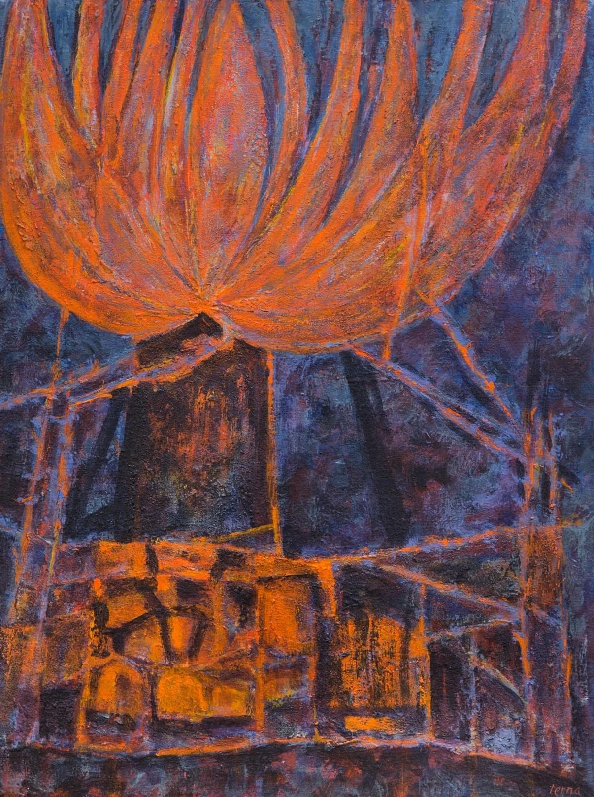 In the Likeness of Fire , August 1983, Acrylic and aggregate on canvas, 24 x 18 in
