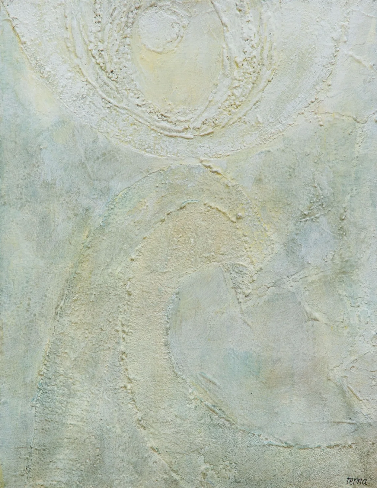 Germinative Impulse , September 1976, Acrylic and aggregate on canvas, 18 x 14 in