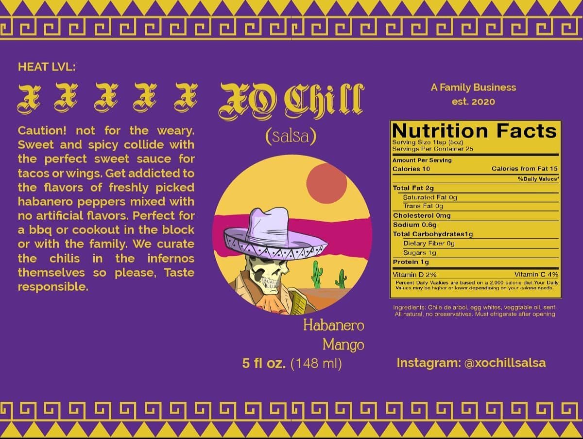 Packaging art for @xochillsalsa give them a follow if you want some hot sauce. Spread the word to any companies or people who need some packaging or art.