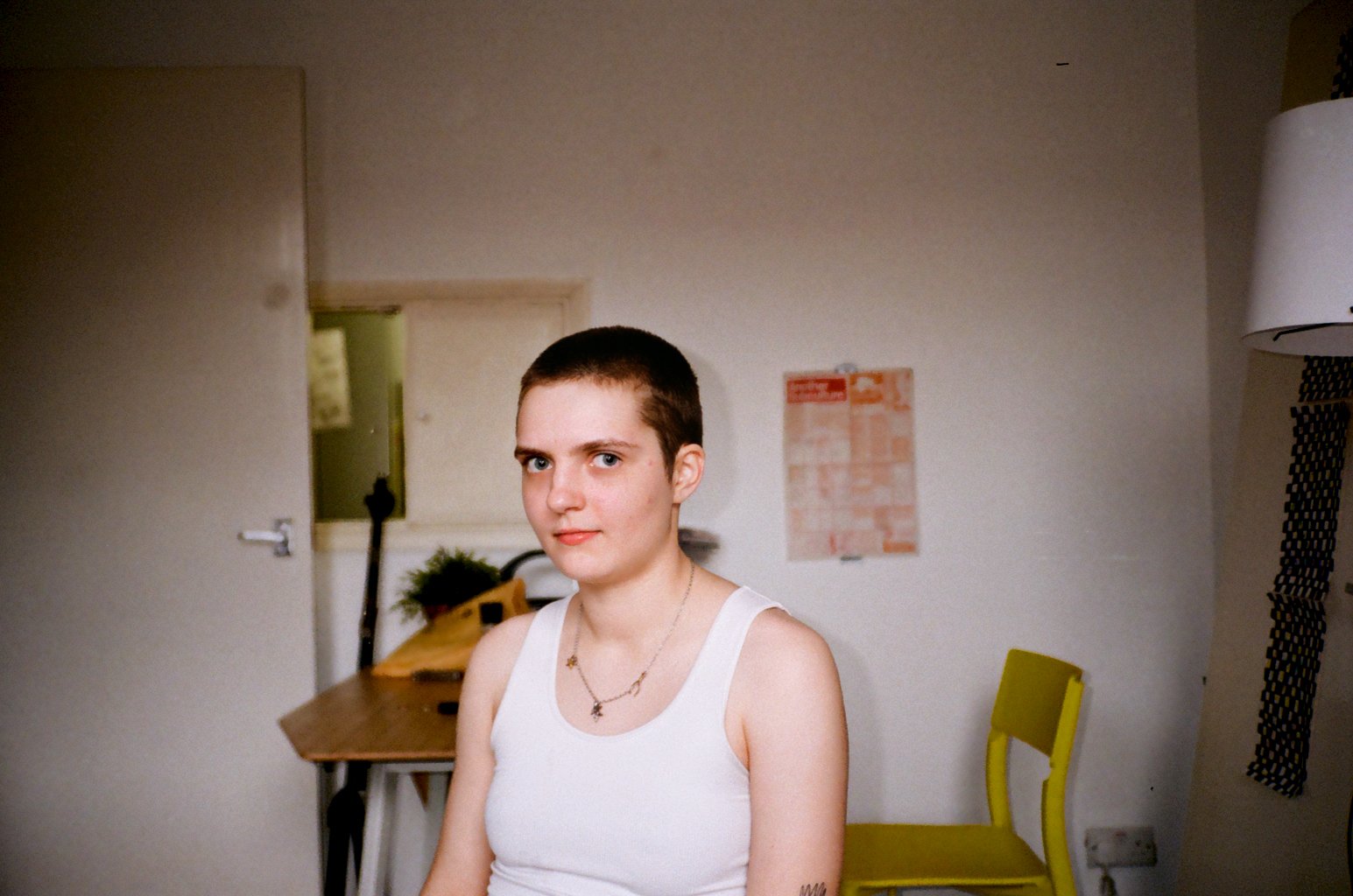   My roommate Annabelle shaved her head, 2022.    © Cameron Schiller  