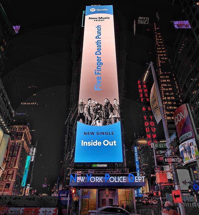 Taking over Times Square! Stream 'Inside Out' now on @spotify ✊

@allihagendorf #5FDP
#KickassMetal #NewMusicFriday