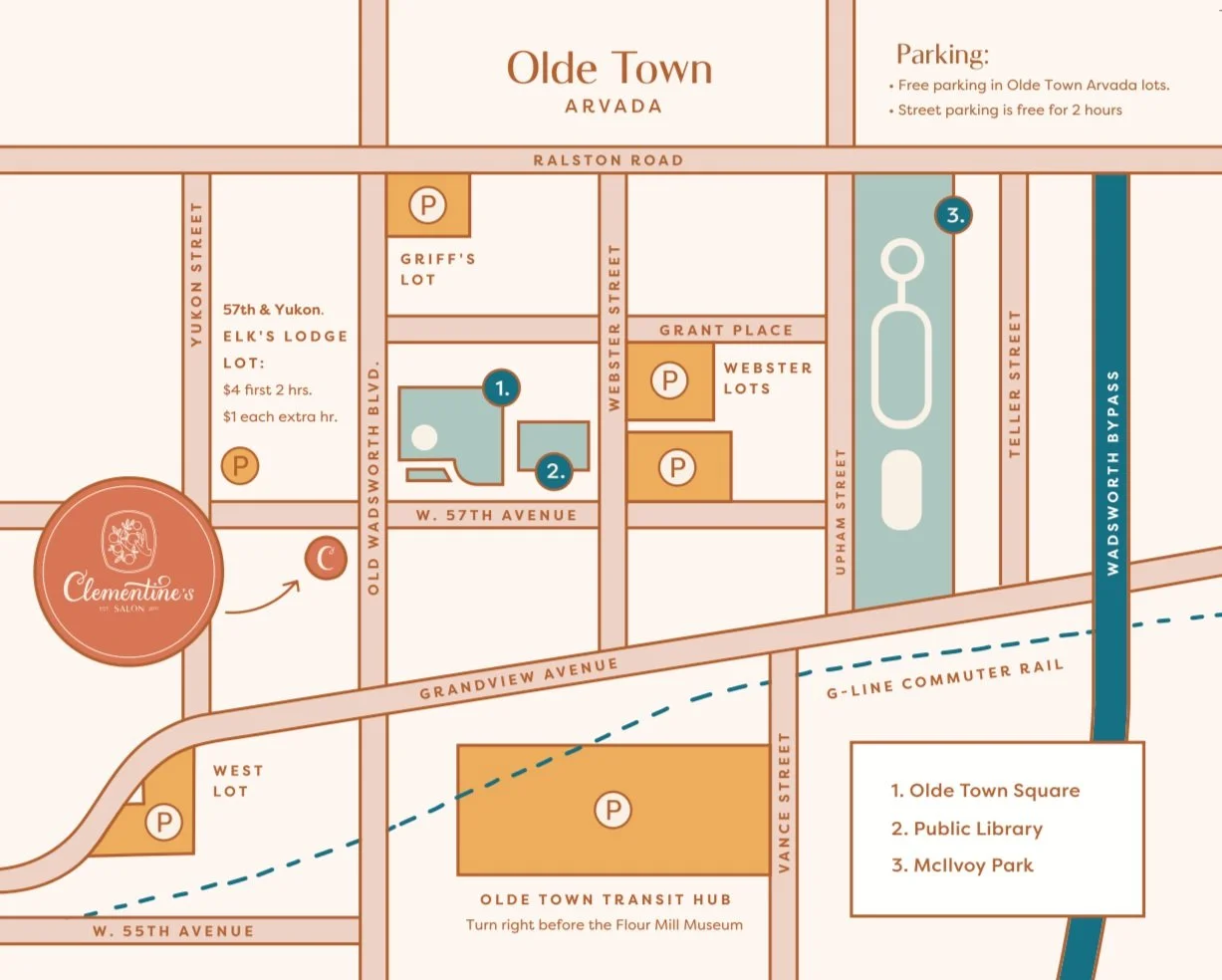 Locations Denver CO, Aurora CO & Arvada CO Clementines A Boutique Salon