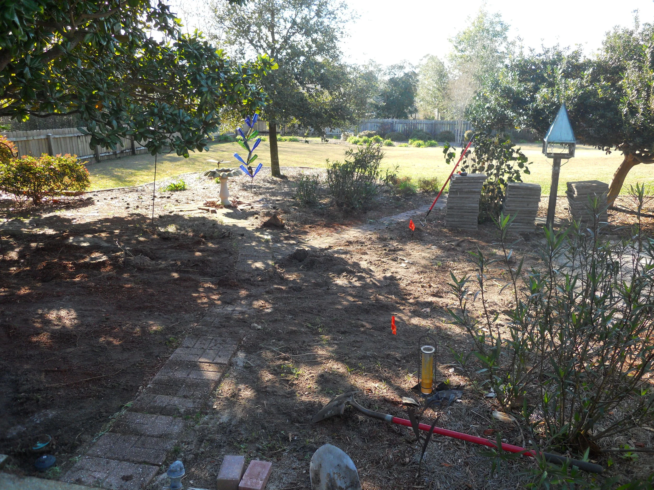 before picture of pergola yard Navarre, FL