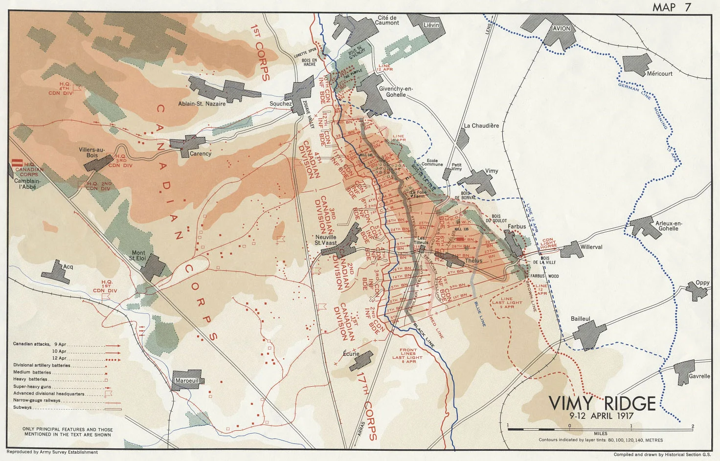 Vimy Ridge Battle Plan -- April 1917