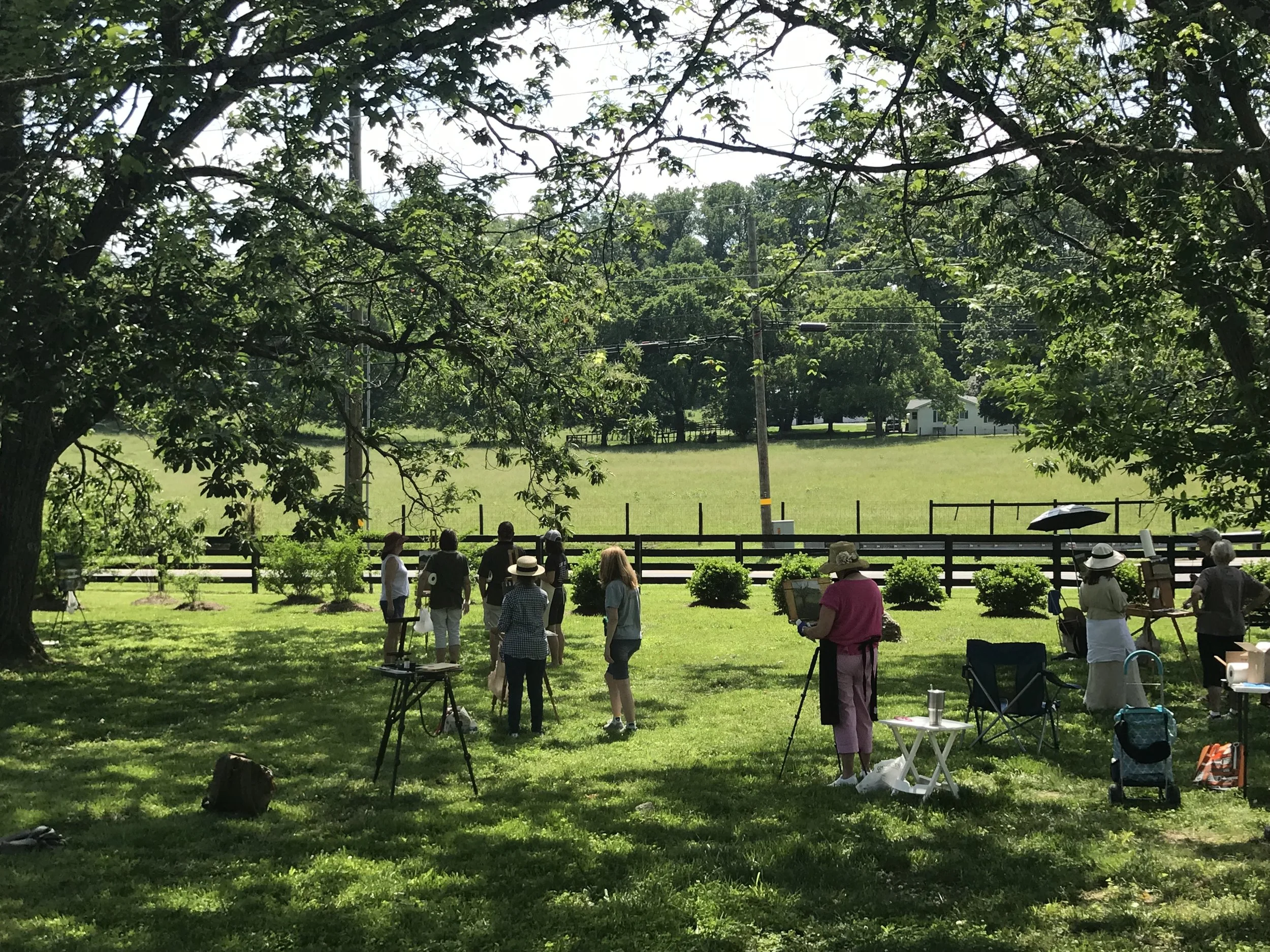 Plein air painting with Chestnuts at On Track