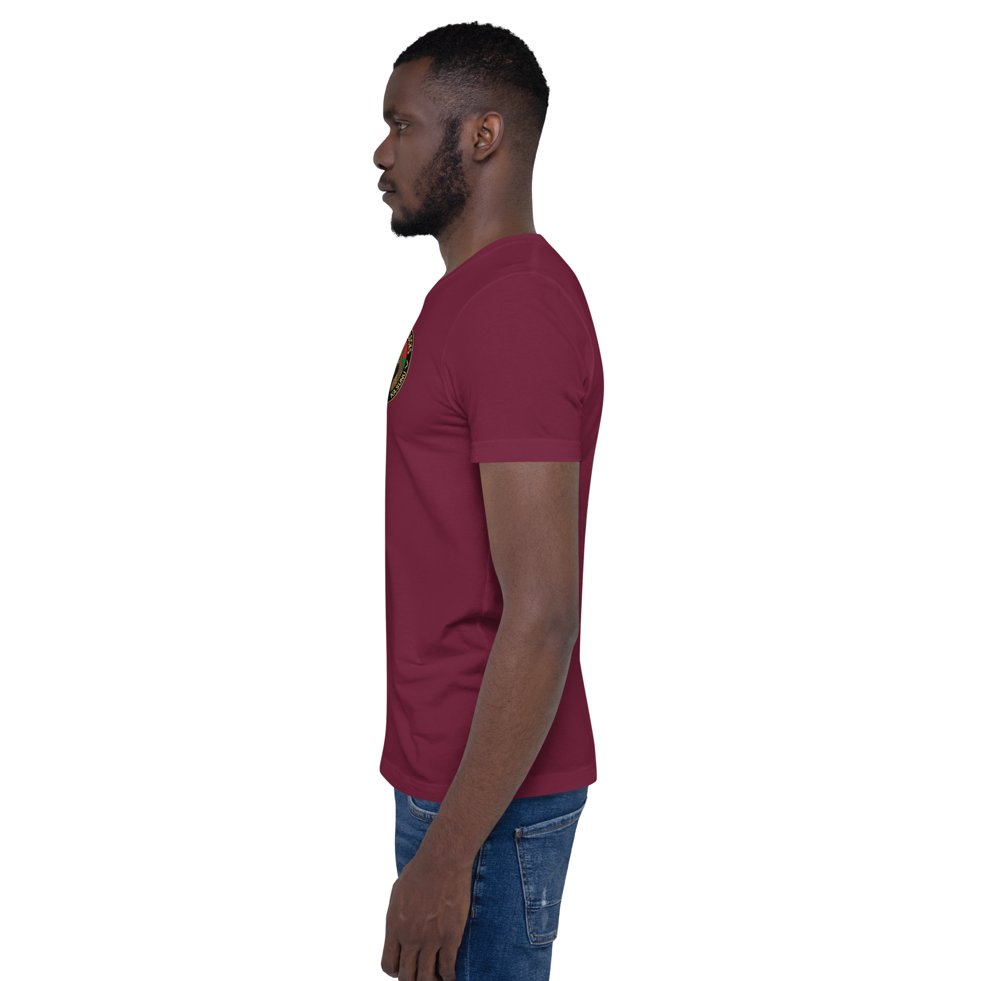 unisex-staple-t-shirt-maroon-left-69bdb0abc8229.png
