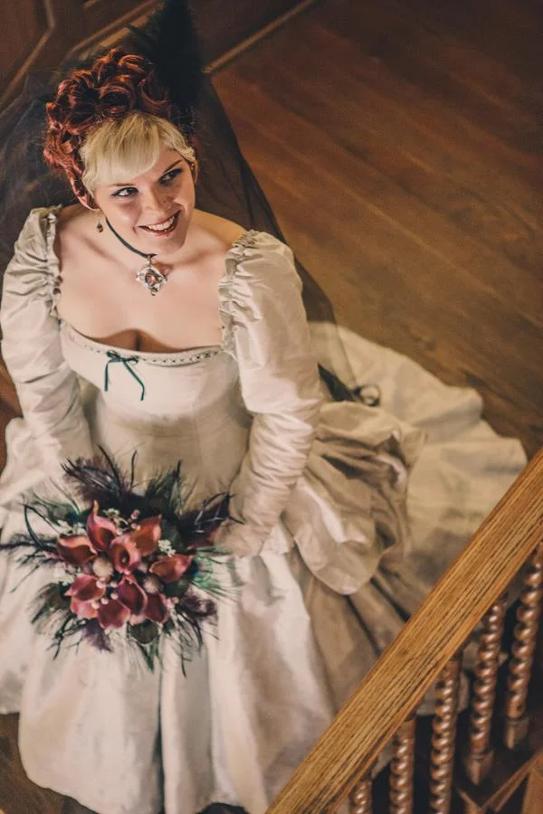 Grey Silk Wedding Dress