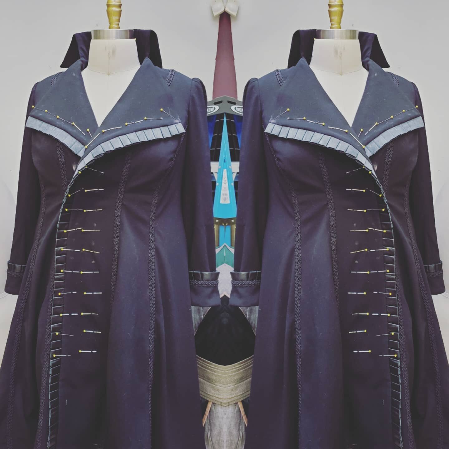 Sooo many buttons! Custom coat for Michelle on the final step before it goes to its forever home!
#custommade #customcoat #victorianjacket #gothfashion #plussizegoth ##gothcoat #gothic