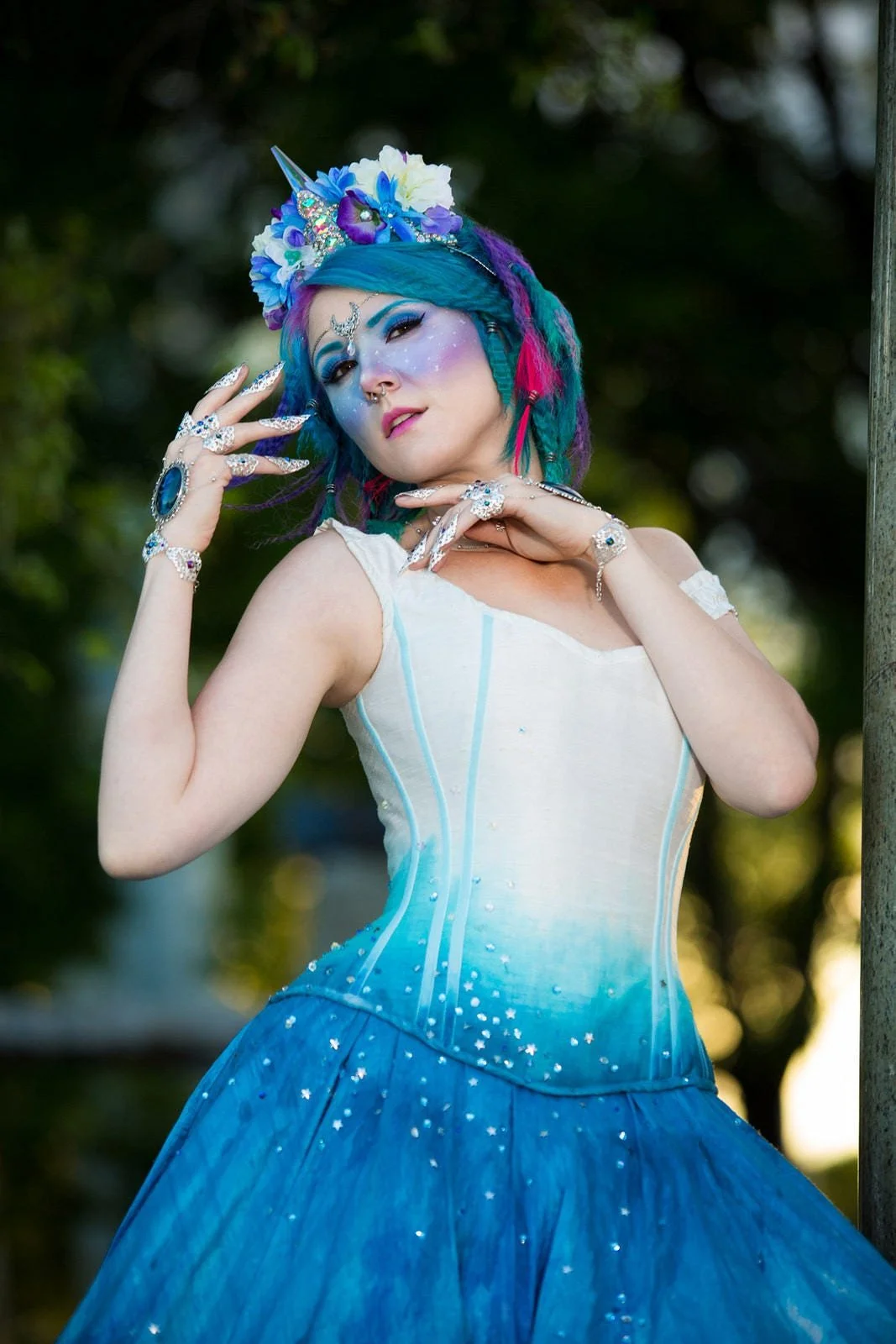 KMKDesigns | Ethical Custom Dress Designers | Custom Costume Designer | Ethical Fashion Designer | St. Paul, MN - Off Shoulder Galaxy Dress