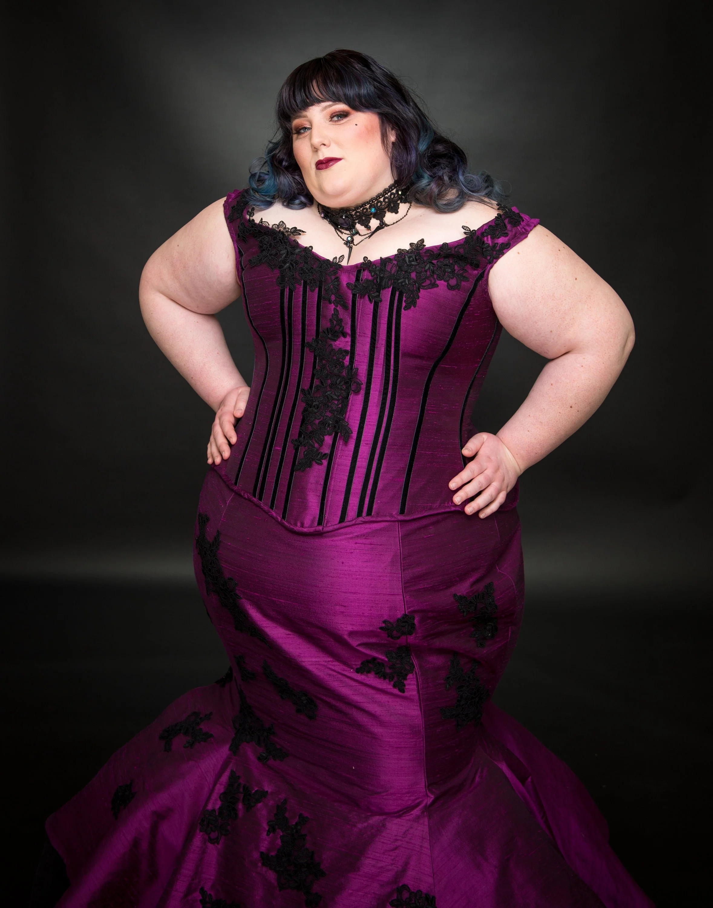 black and purple masquerade dresses Masquerade Prom Ballgown Black & Purple Swiss Dot