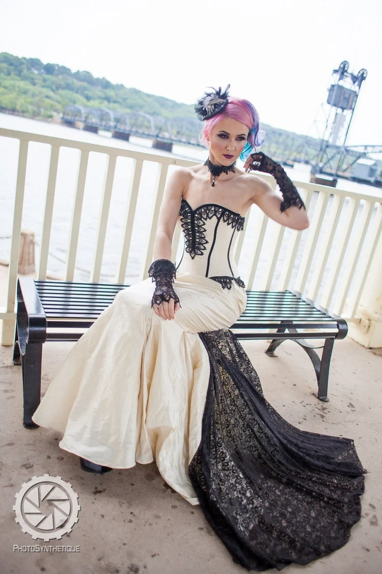 Black Lace Mermaid Wedding Dress
