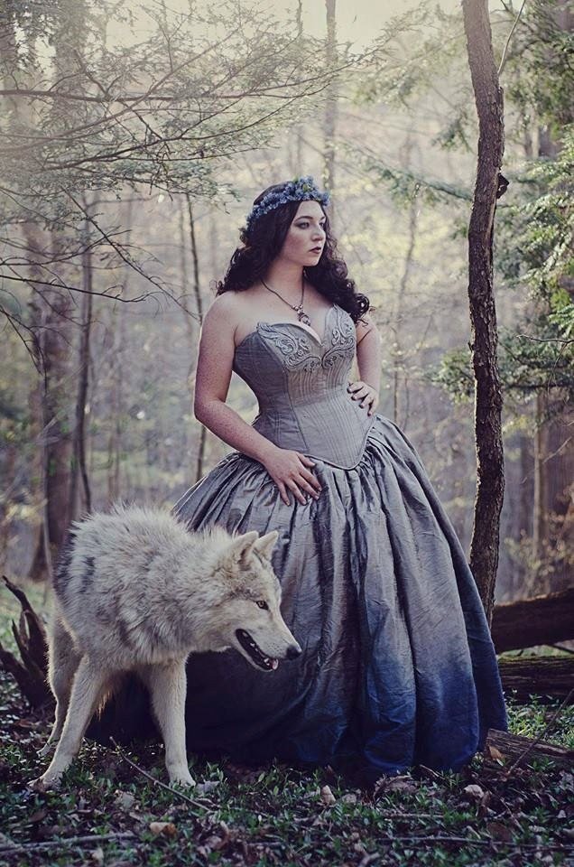 KMKDesigns | Ethical Custom Dress Designers | Custom Costume Designer | Ethical Fashion Designer | St. Paul, MN - Silver Ombre Wolf Fairy Wedding