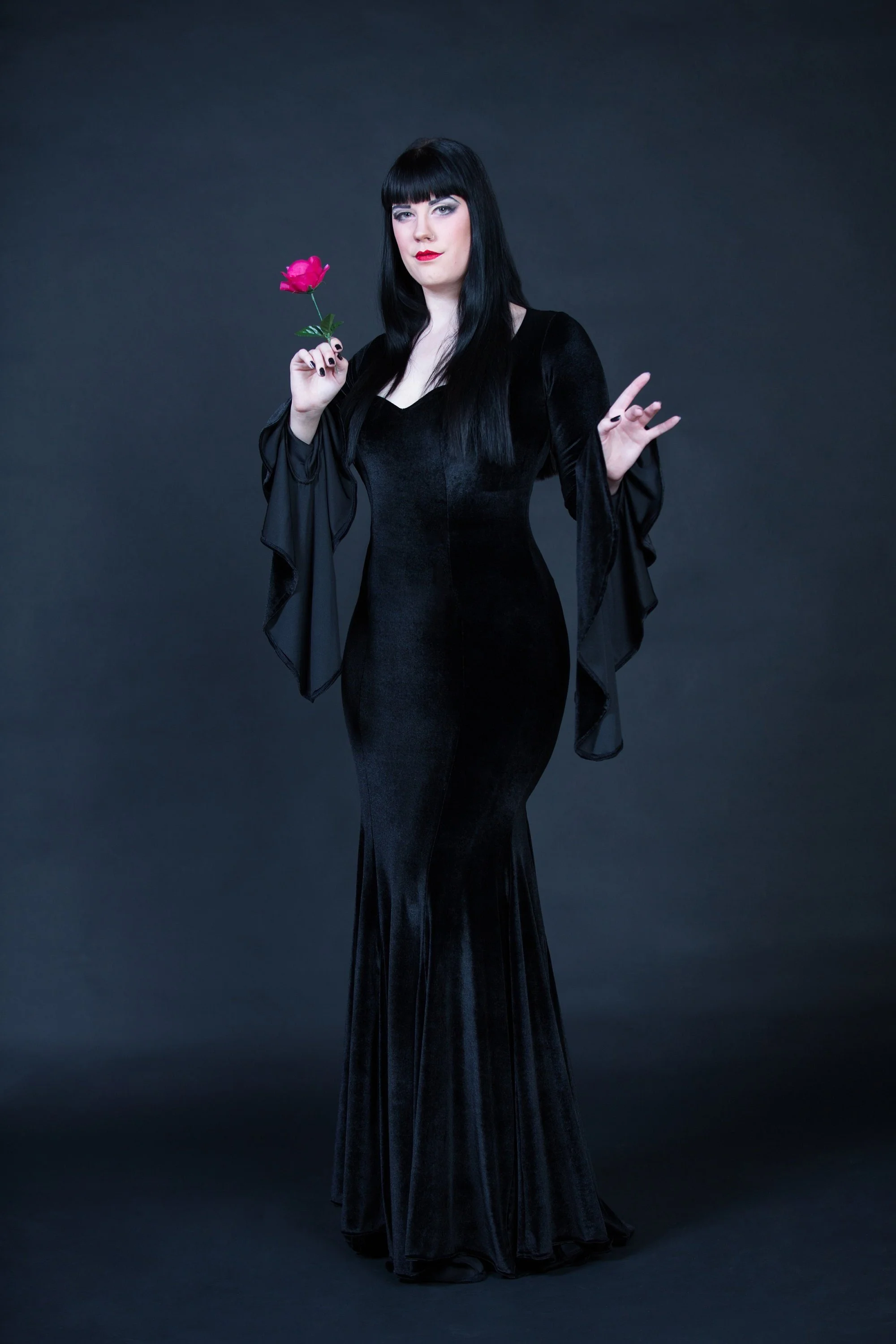 morticia dress Morticia Black Lace Long Sleeve Dress main image 1