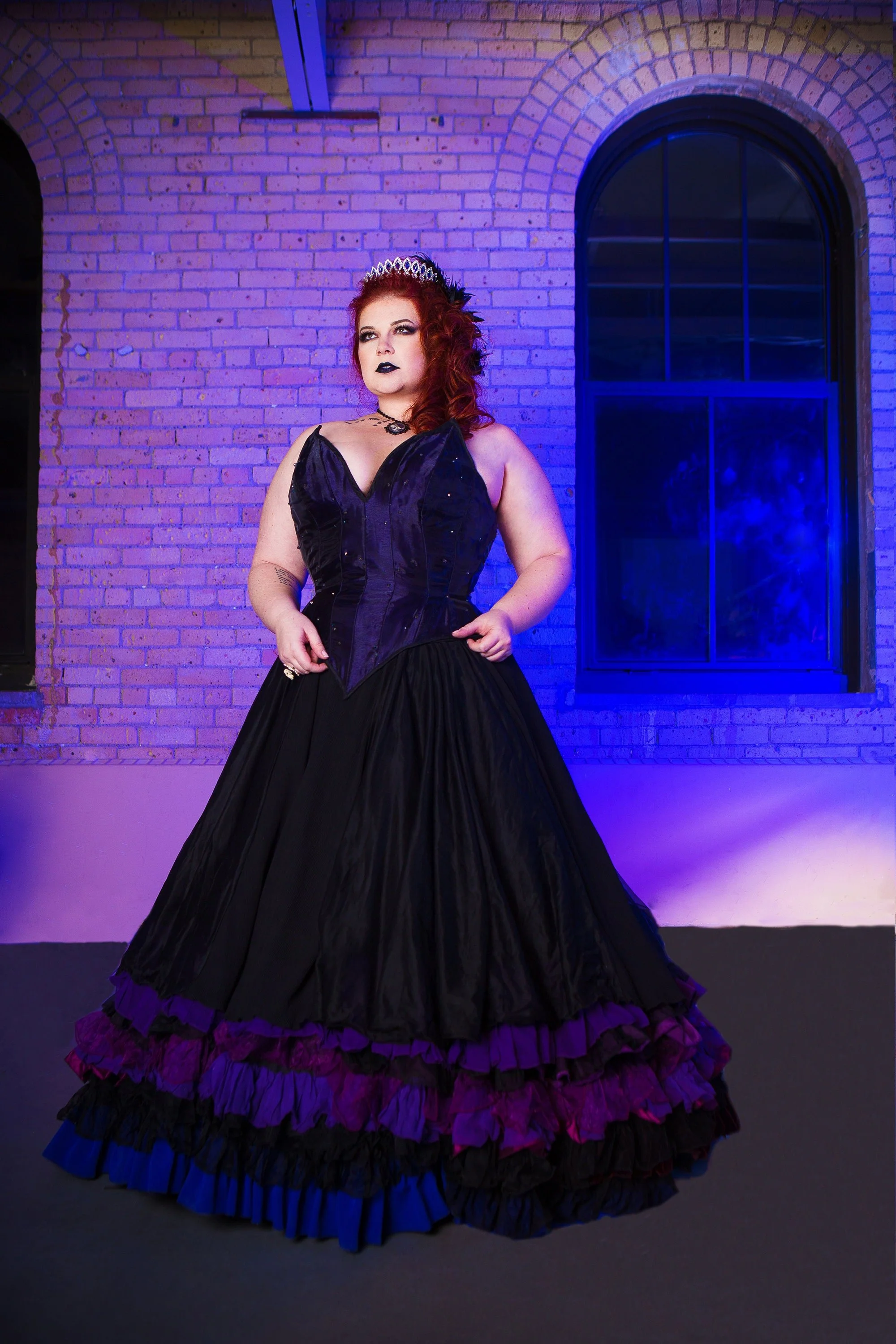 black and purple masquerade dresses Purple Masquerade Skirt Medieval Gothic Purple Prom Dresses Off Shoulder  Long Sleeves Ball Gown Princess Evening