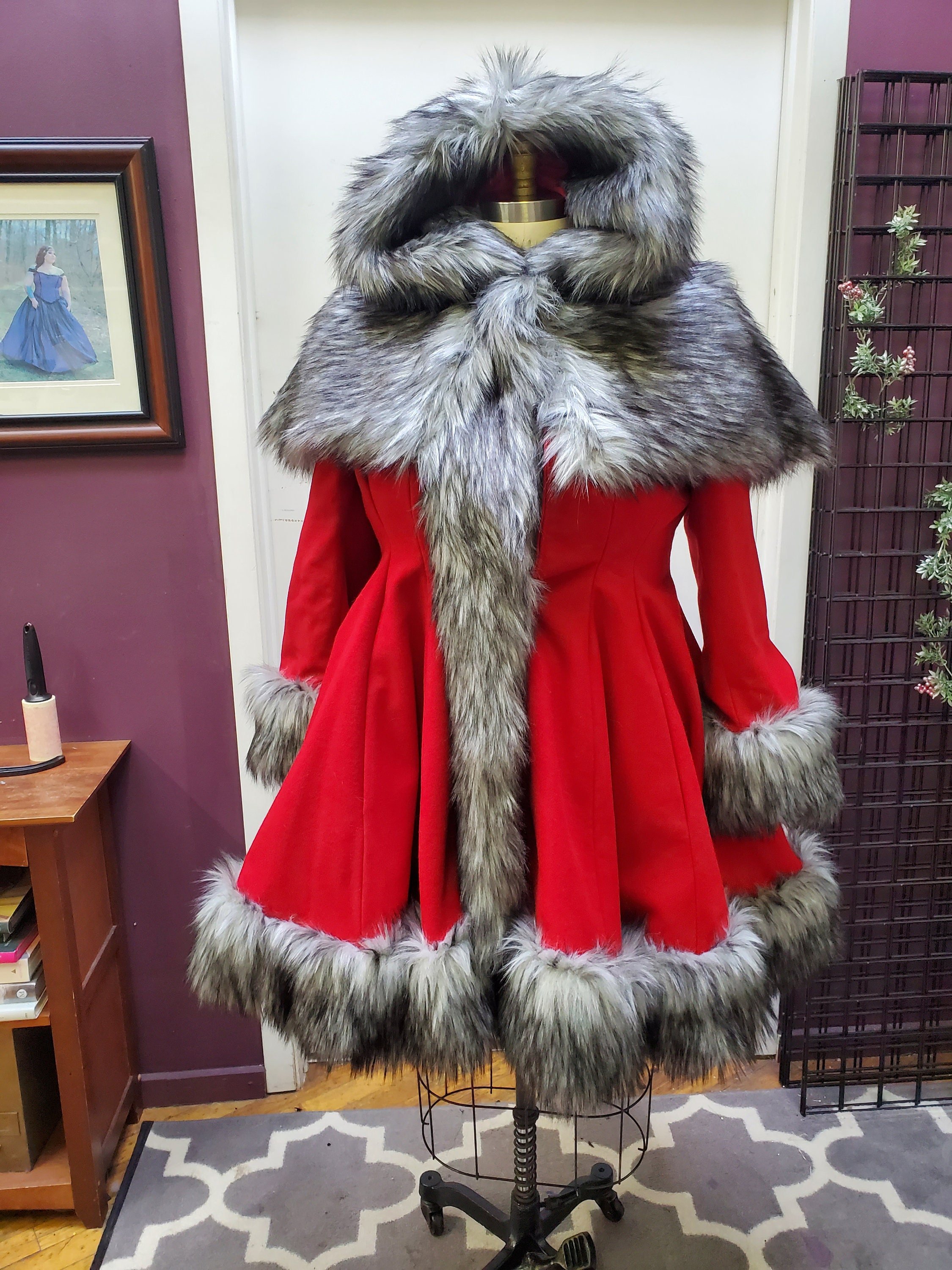 Luscious Black Fox Fur Coat Knee Length
