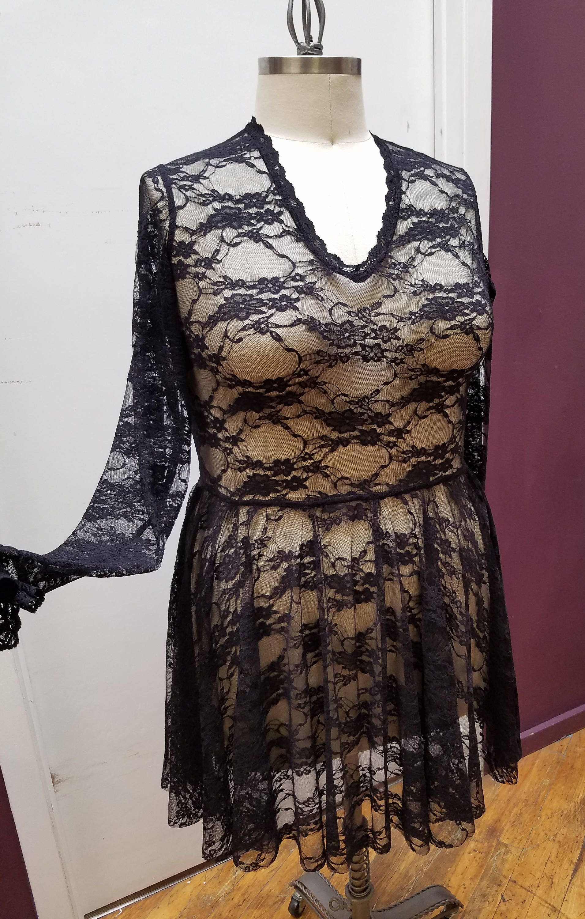knee length dresses for ladies Black Lace High Low Dress - All Dresses main image 0