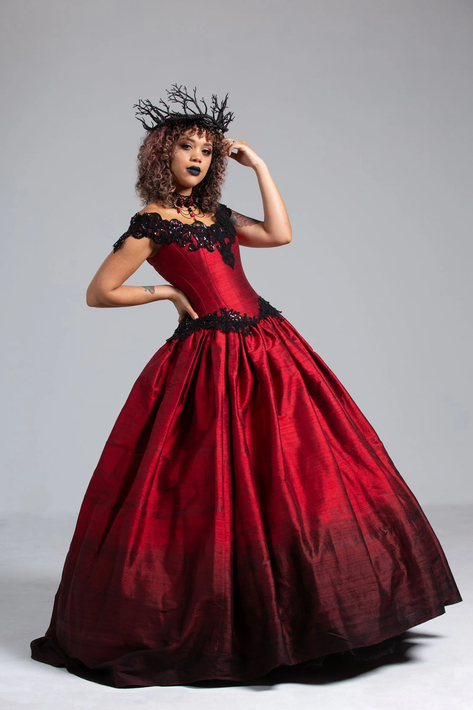 KMKDesigns | Ethical Custom Dress Designers | Custom Costume Designer | Ethical Fashion Designer | St. Paul, MN - Red Vampiric Masquerade