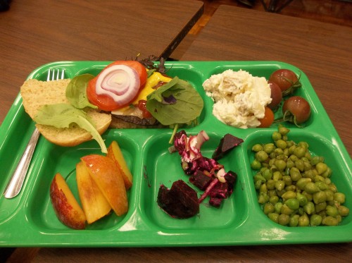 The colorful local school lunch.