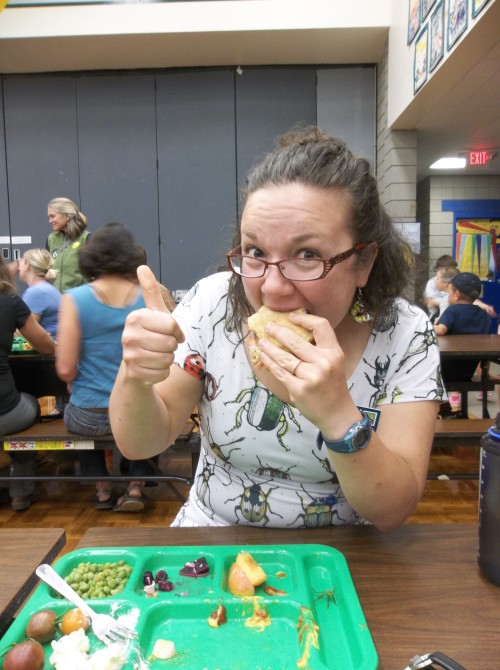 C15's Holli "The Bug-Lady" Watne enjoying the local cuisine.