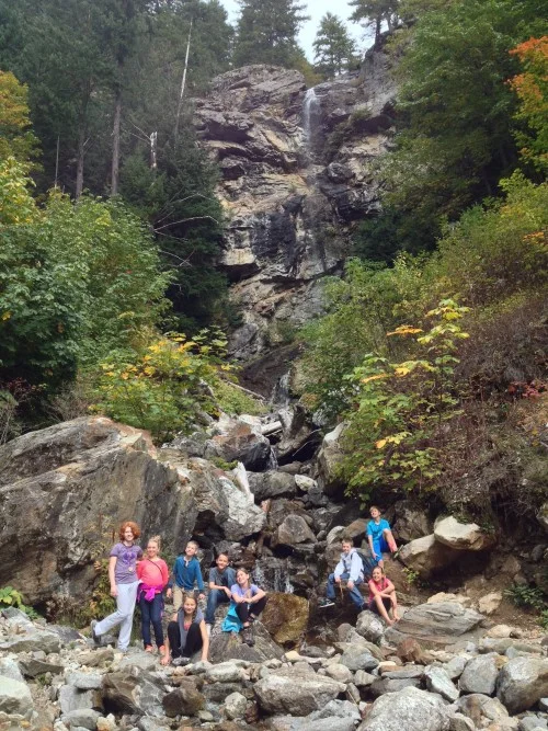 Enjoying the Sourdough Creek waterfall!