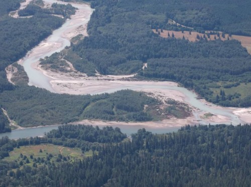 Confluence of the Sauk (Upper) and Skagit (Lower) Rivers