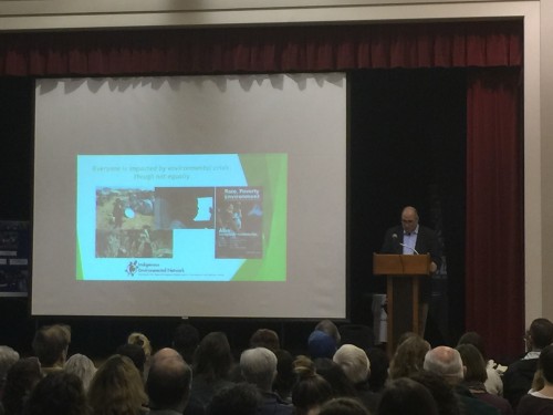 Francisco Rios giving a keynote about how we need to rethink our curriculum across all fields of study.