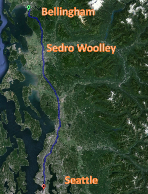 Second leg of our three day trip. Photo courtesy of Google Earth.