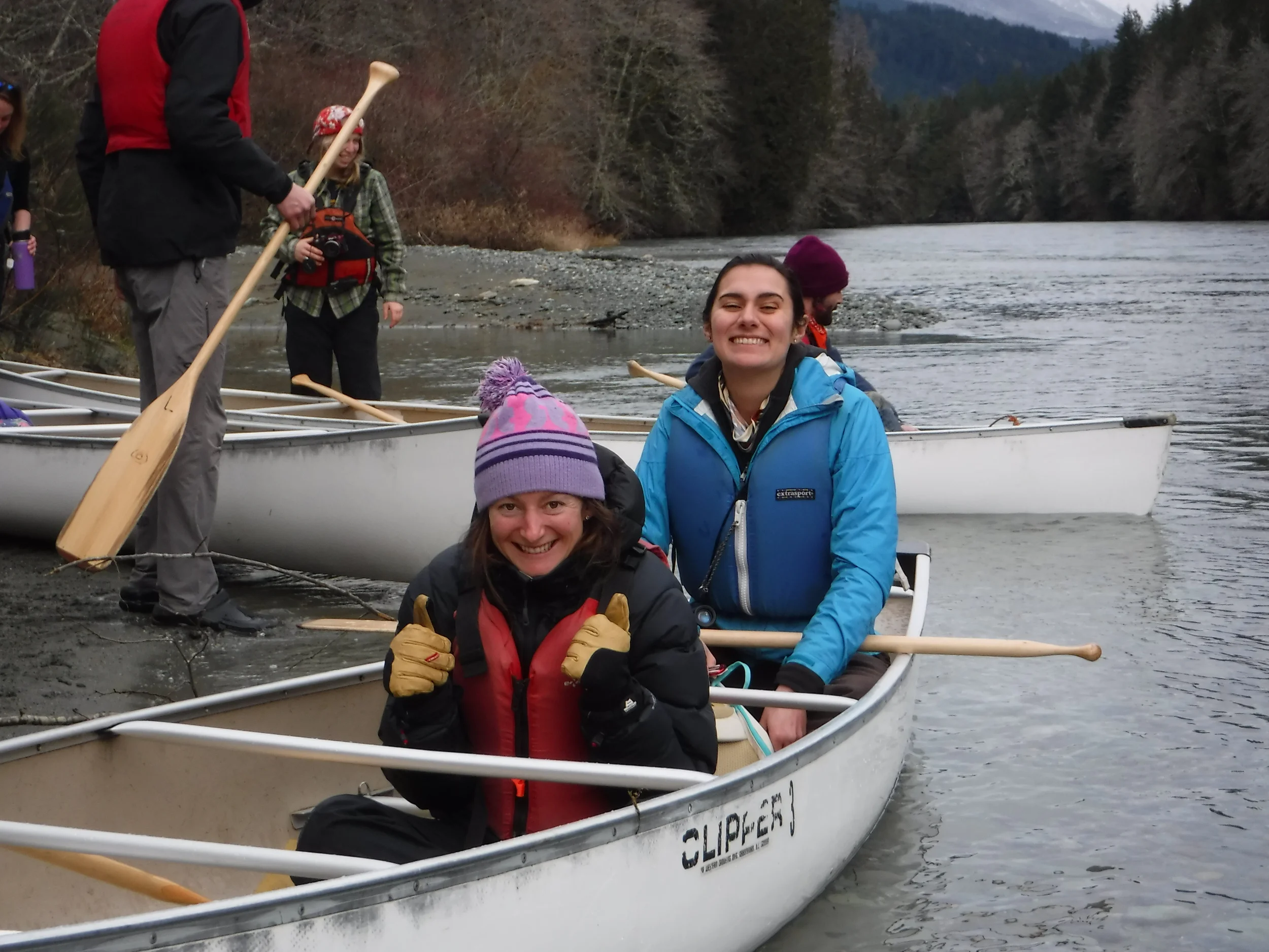 Annah (left) and Hannah (right) ready to hit the water!