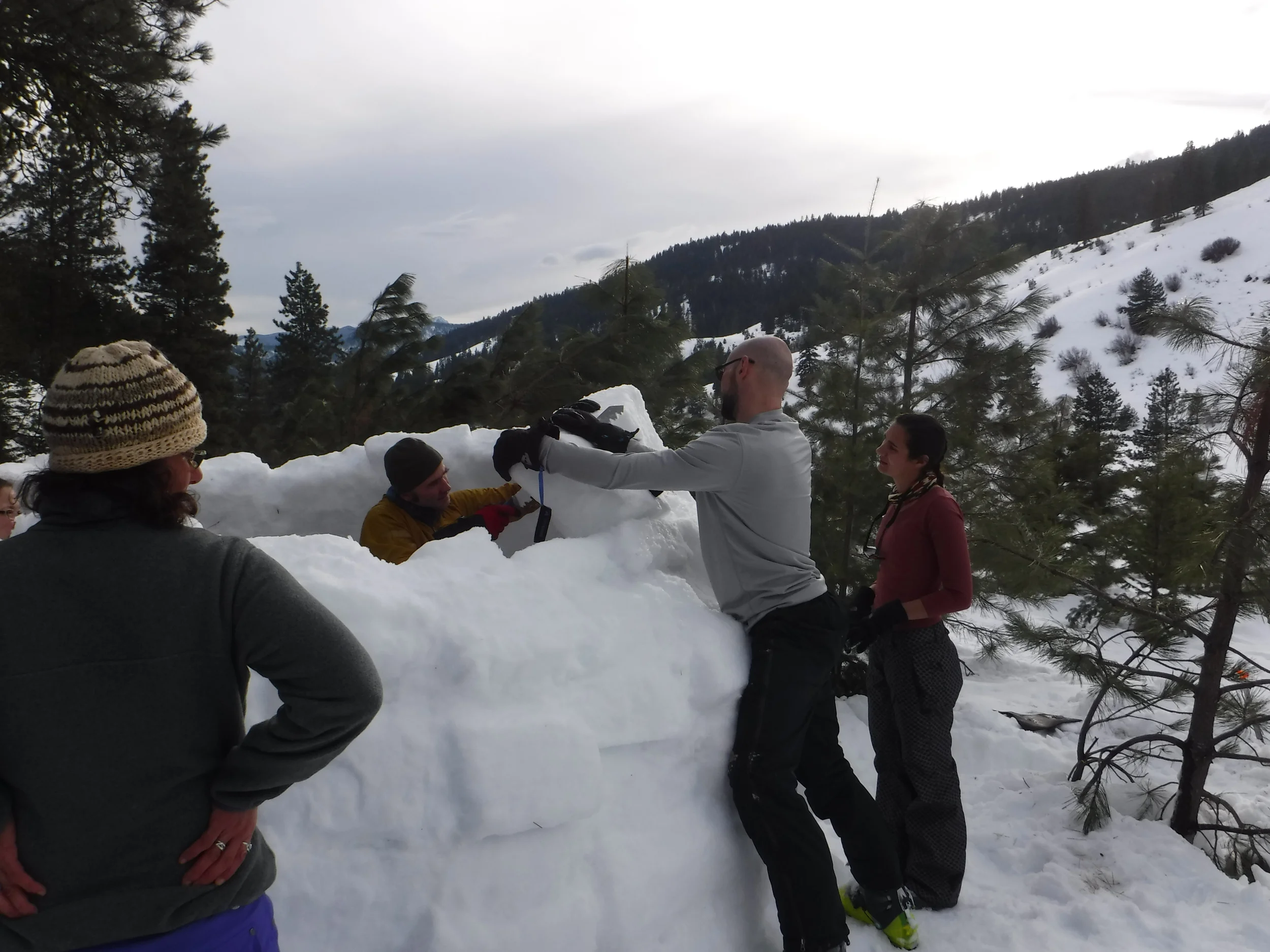Igloo making.