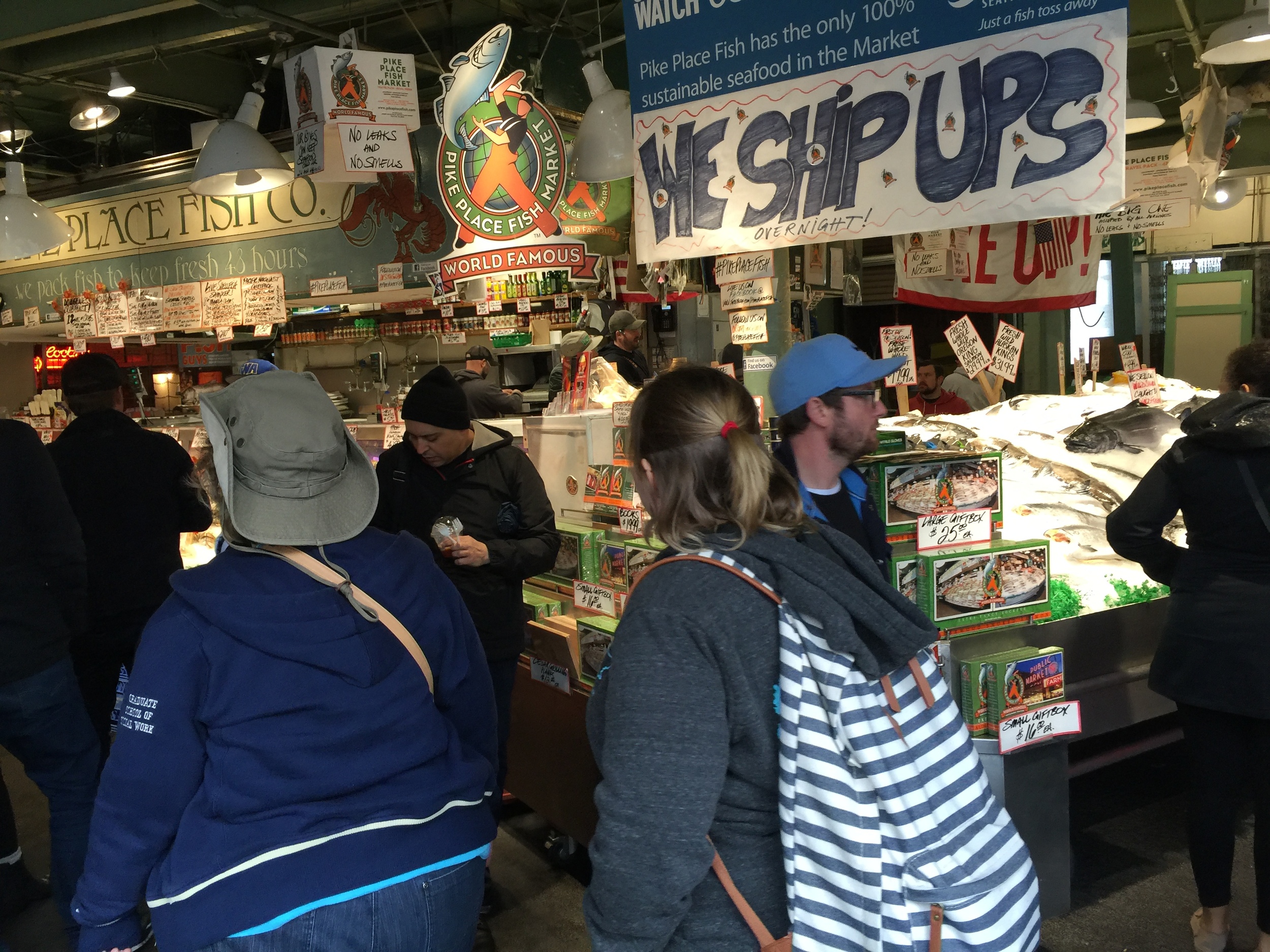 Traveling through Pike Place Market.