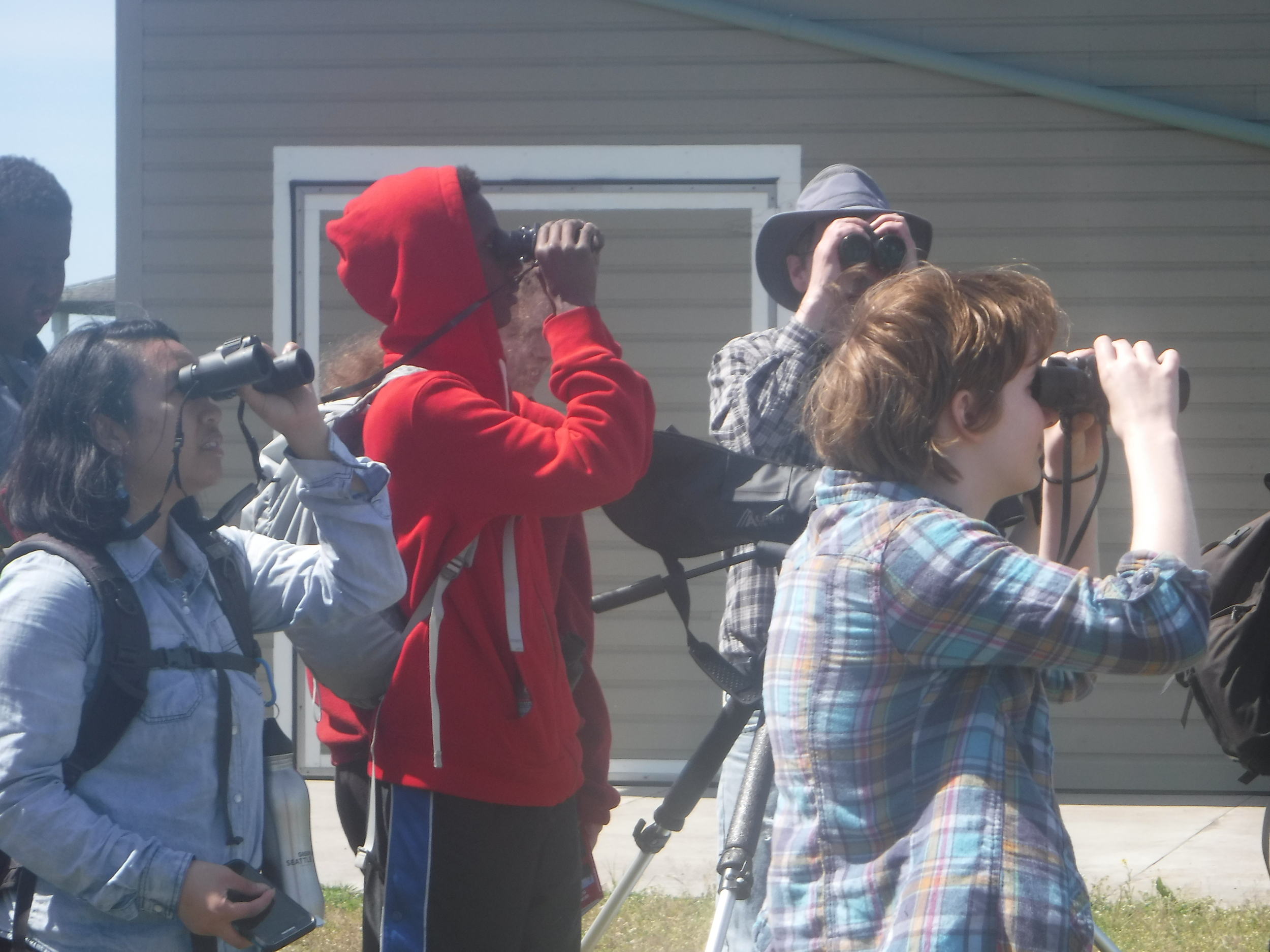 Students watching birds from every angle!