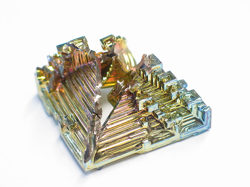 Bismuth Crystal (retrived from Wilimedia commons)