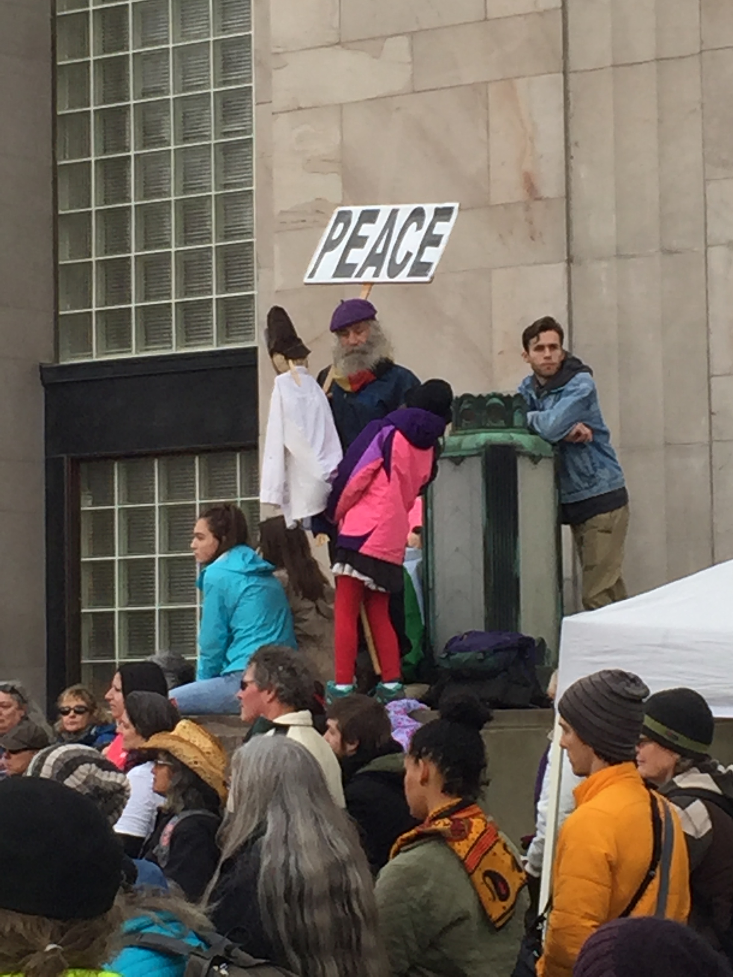 The great Peace Wizard among others at the march.