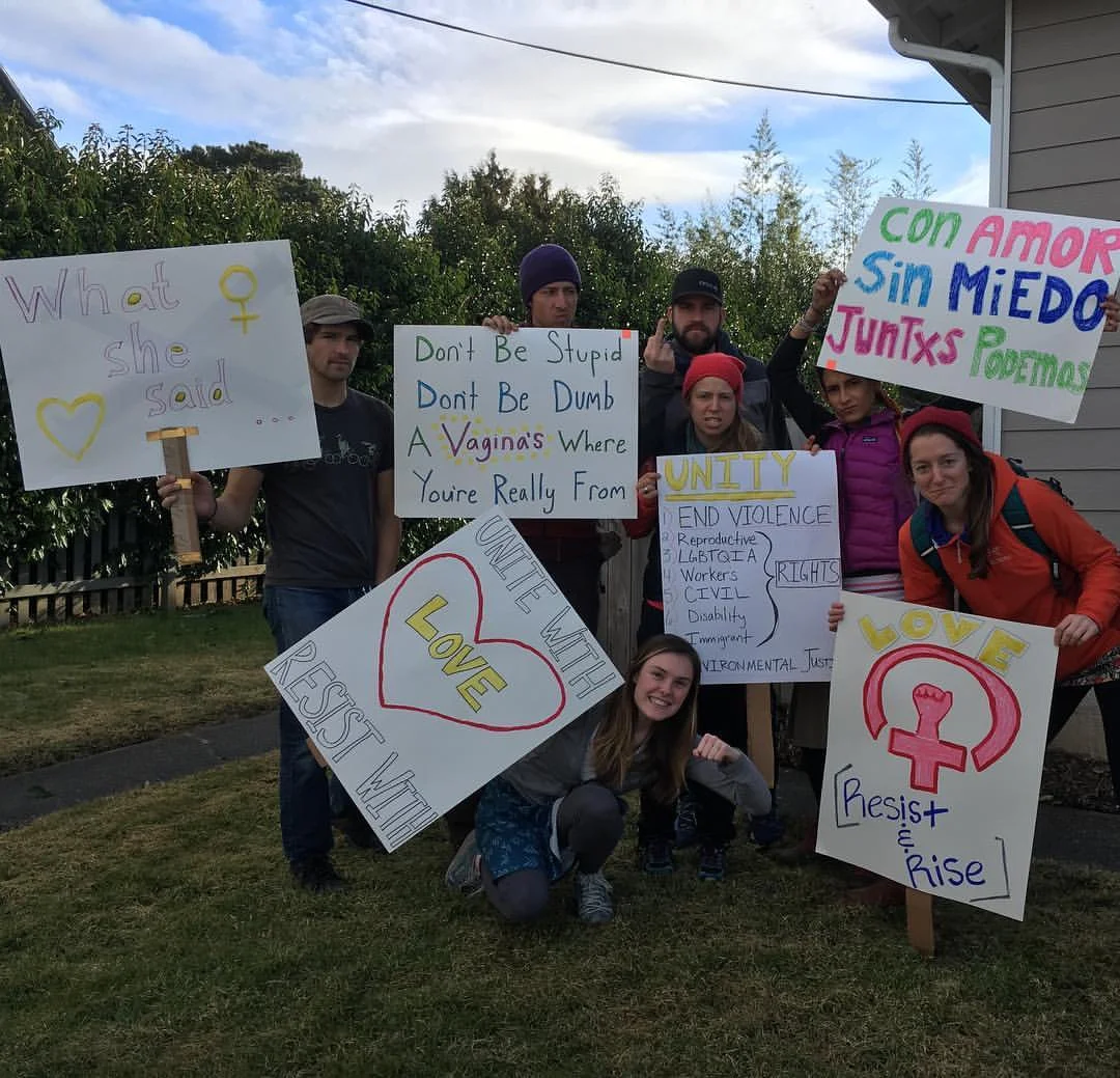 From top left: Alexi, Joe, Adam, Ginna. From bottom left: Aly, Emily, Annah. Photo courtesy of Aly Gourd.