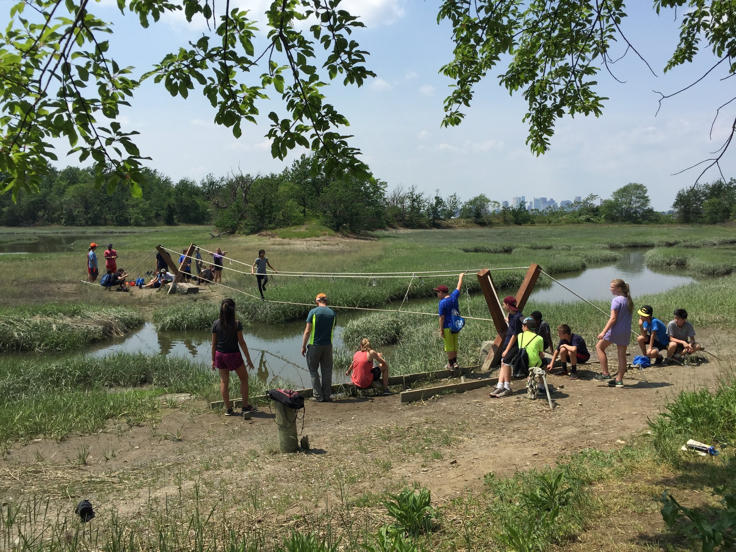 Crossing over the Monkey Bridge over the West Salt Marsh