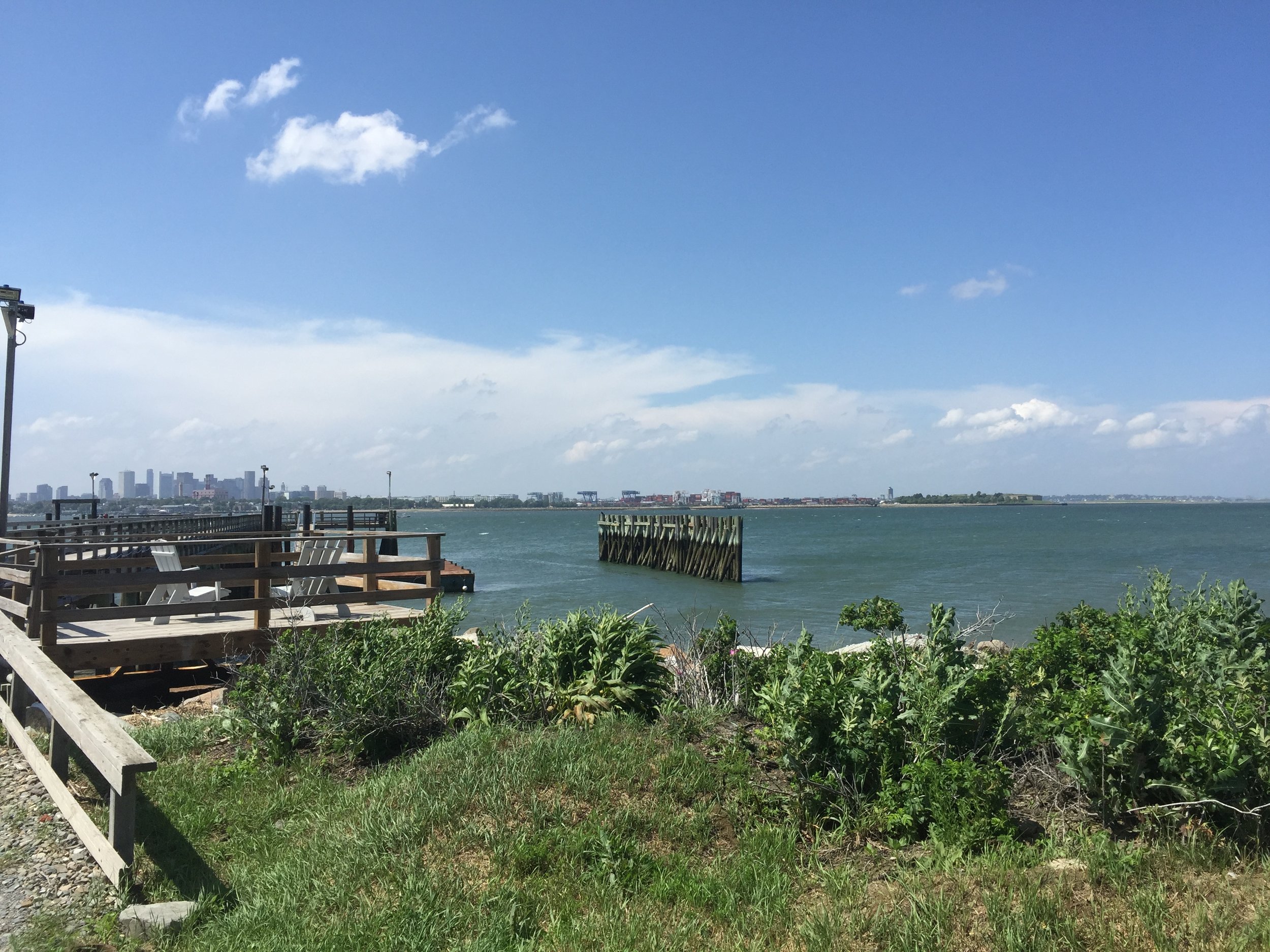 Boston, our dock and Castle Island
